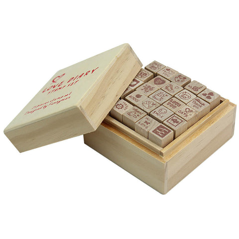 Love Heart Diary Wood and Rubber Stamps