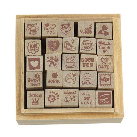 Love Heart Diary Wood and Rubber Stamps