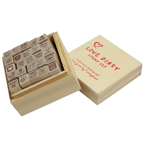 Love Heart Diary Wood and Rubber Stamps