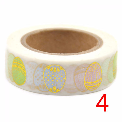 15mm X 10m Lychee Gold Foil and Metallic Washi Tape with Assorted Designs