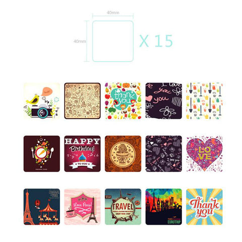 38 - Piece Set Paper Stickers with Assorted Designs