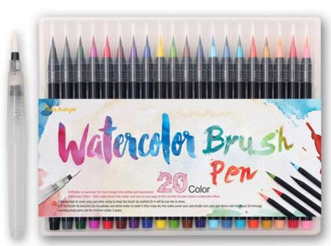 20 - Piece Set Watercolor Soft Brush Pens